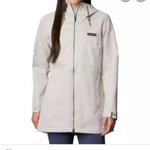 Taupe, brand new Columbia rain jacket